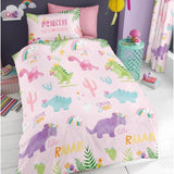 Cutie Saurus Pink | Duvet Cover Set | Sheet Set