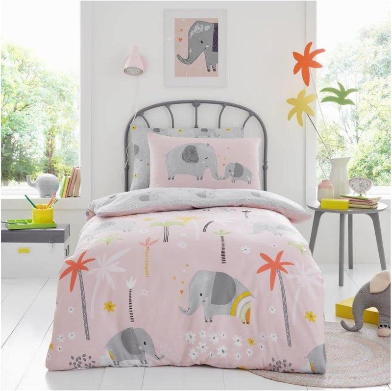 Elephant Friends Blush Pink | Duvet Cover Set | Sheet Set