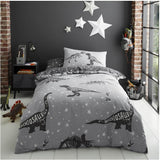 Space T-Rex Grey | Duvet Cover Set | Sheet Set