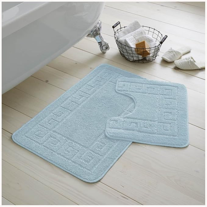 Greek Non-Slip Bath Mat Set  | 23 Colours Available