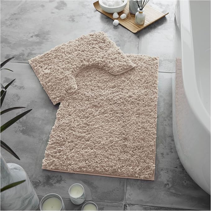 Zero Twist Non Slip Bath Mat Set  | 12 Colours Available