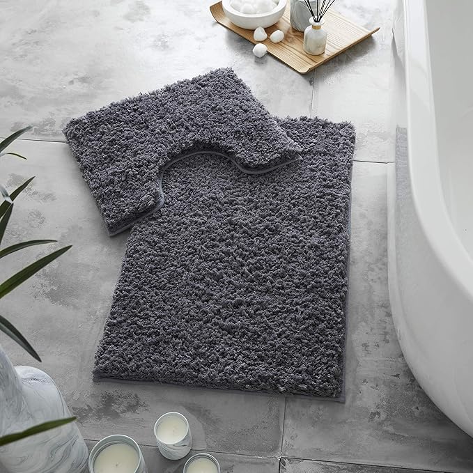 Zero Twist Non Slip Bath Mat Set  | 12 Colours Available