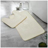 Greek Embossed Memory Foam Bath Mat Set | 12 Colours