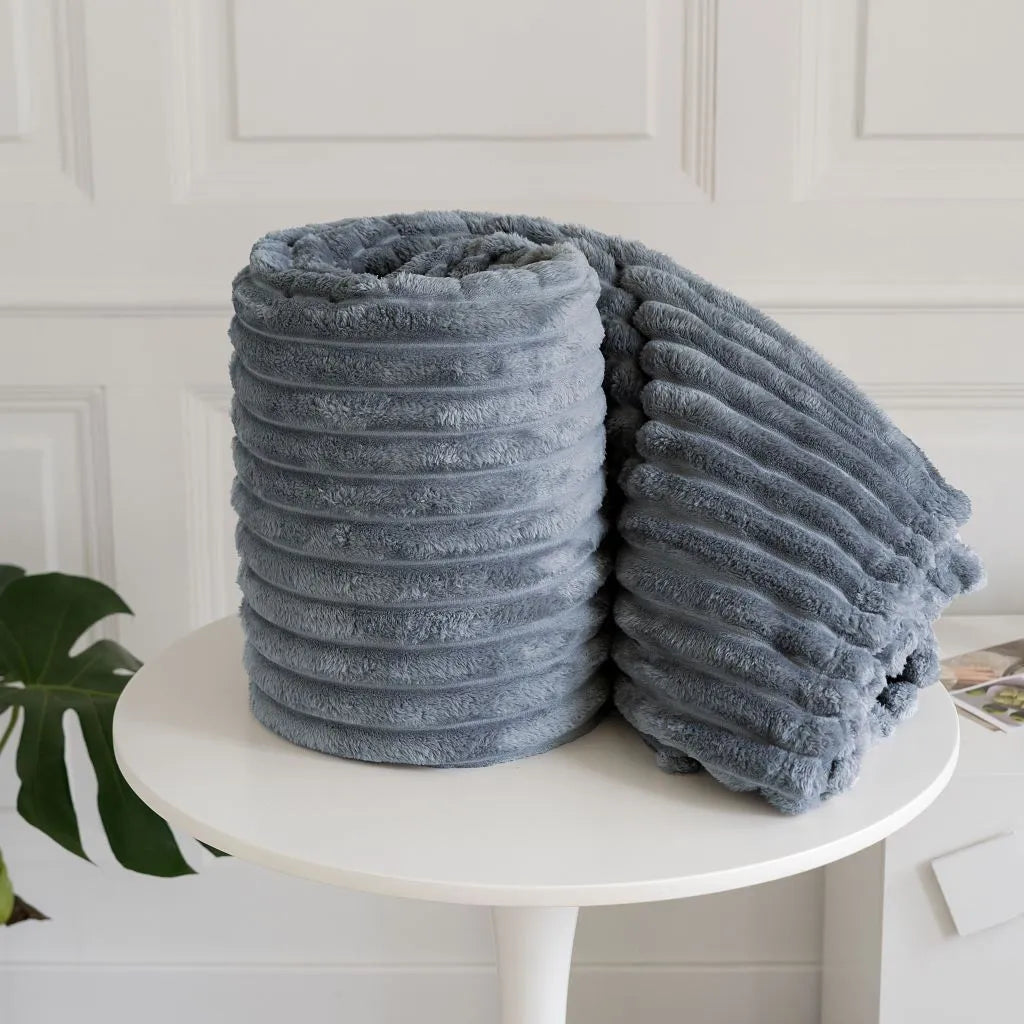 chunky cord ribbed throw silver