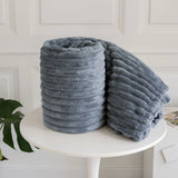 chunky cord ribbed throw silver