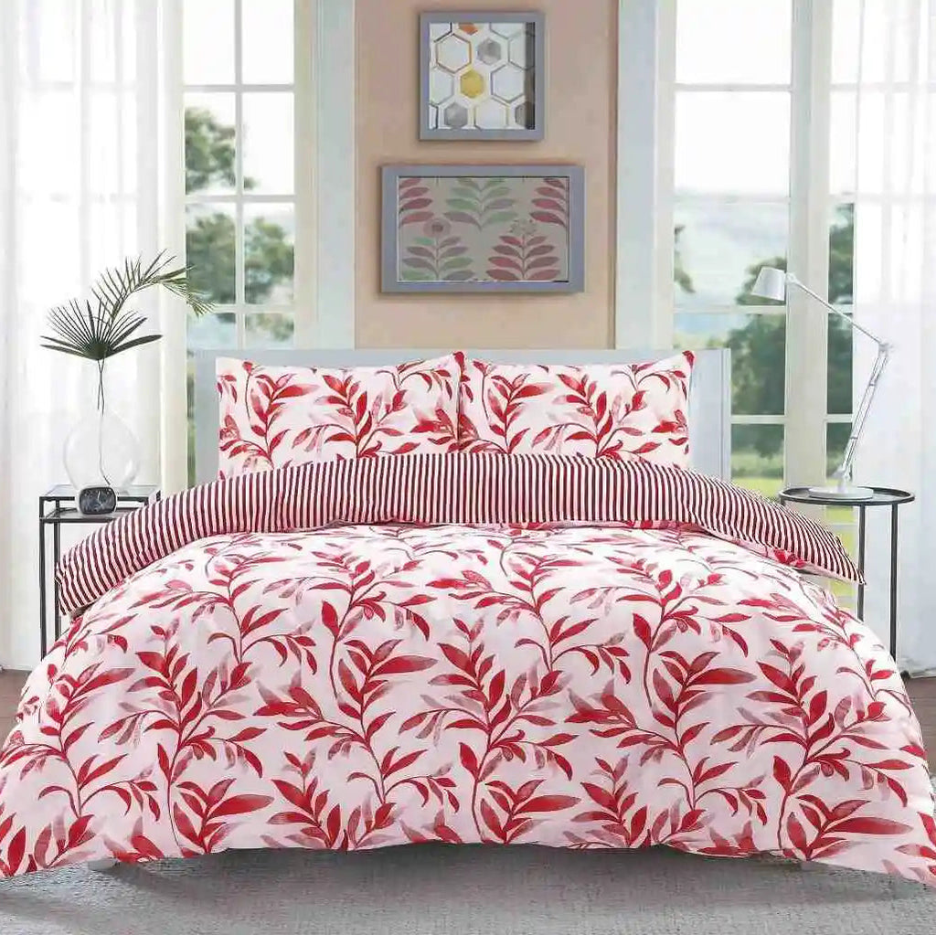 ellie printed duvet set red