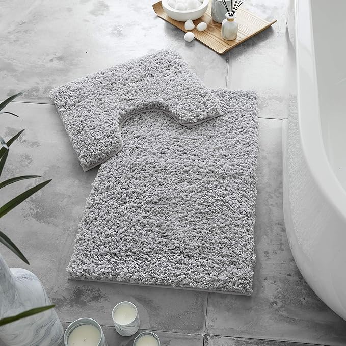 Zero Twist Non Slip Bath Mat Set  | 12 Colours Available