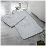 Greek Embossed Memory Foam Bath Mat Set | 12 Colours