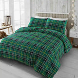 Flannelette Tartan Check Duvet Cover Set