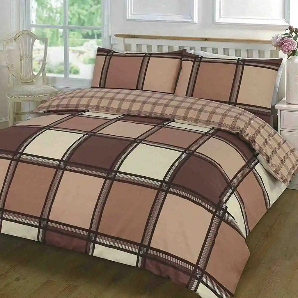 logan printed duvet cover set chocolate