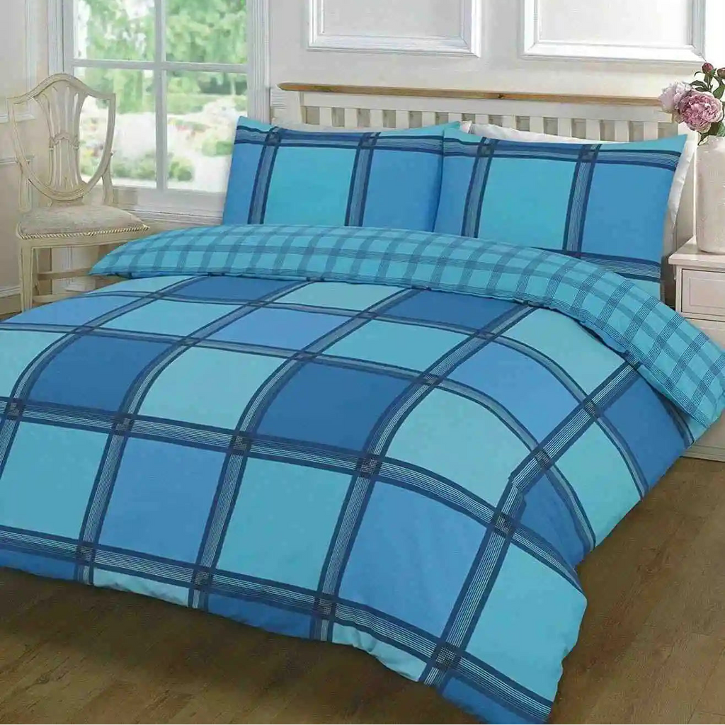 logan printed duvet cover set teal