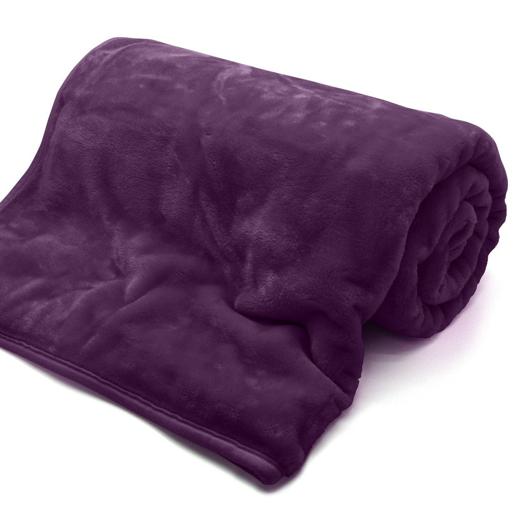 faux fur mink throw aubergine