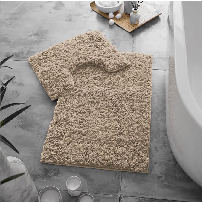 Zero Twist Non Slip Bath Mat Set  | 12 Colours Available