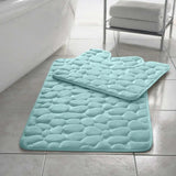 pebble memory foam bath mat set aqua