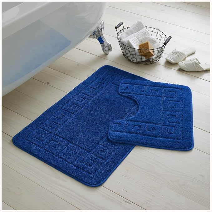 Greek Non-Slip Bath Mat Set  | 23 Colours Available