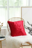 red Crushed velvet cushion covers