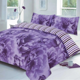 rose printed duvet cover set lilac