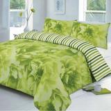 rose printed duvet cover set lime