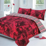 rose printed duvet cover set red