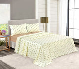 Thermal flannel rose bud sheet set natural