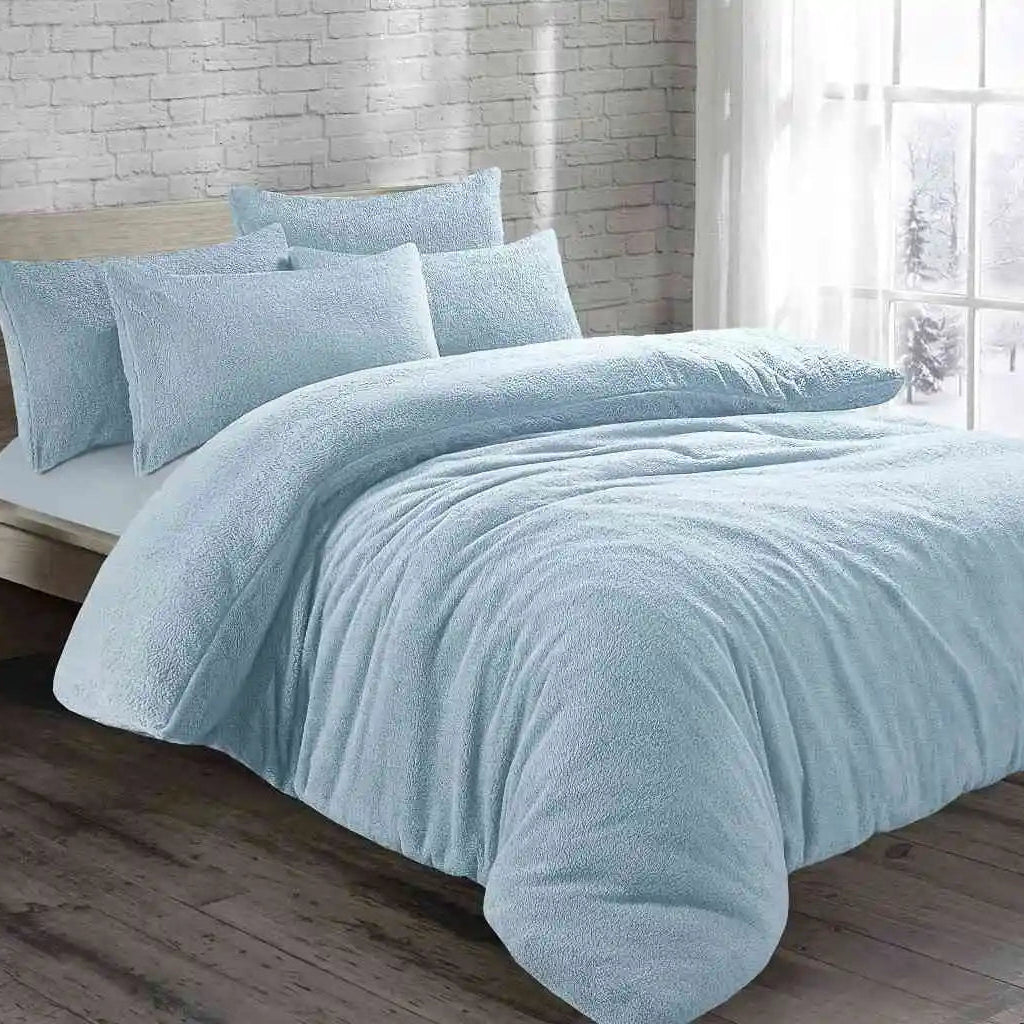 teddy fleece duvet cover set