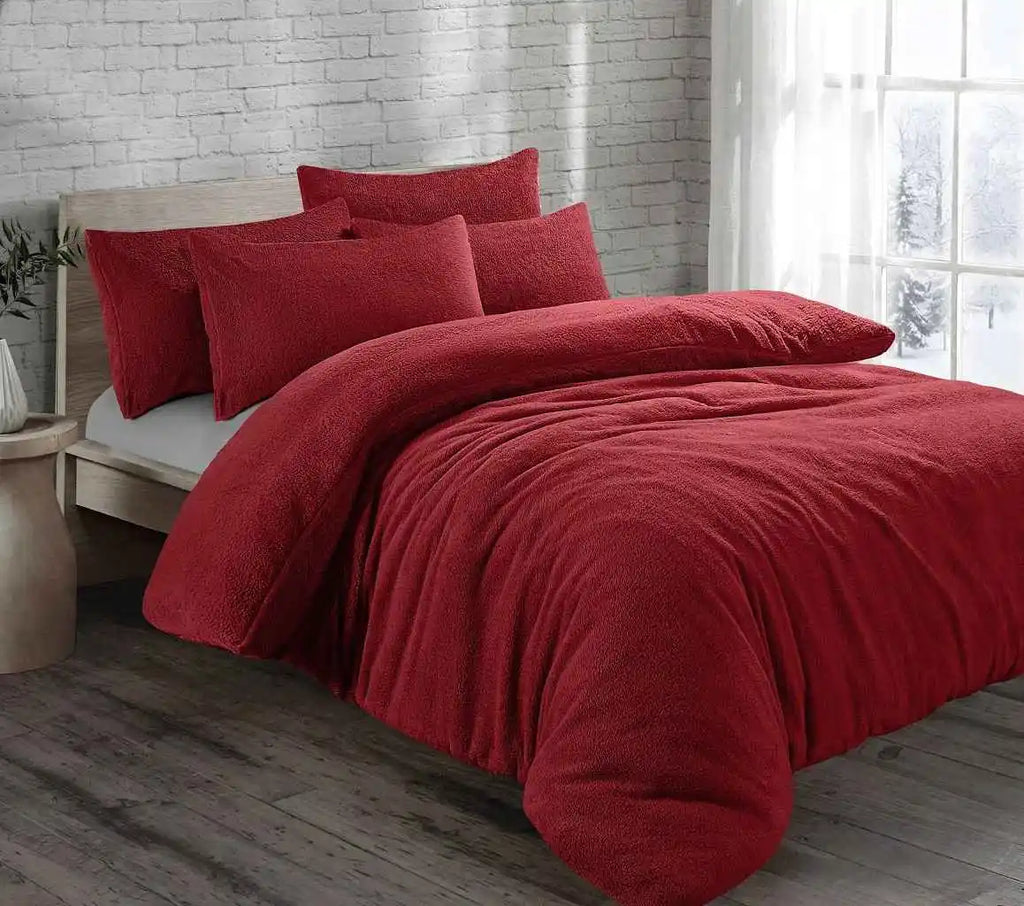 teddy fleece duvet cover set