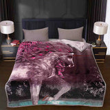 Animal printed throw  unicorn