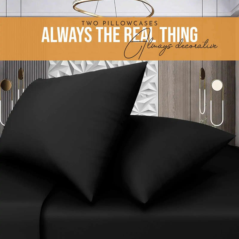 easy iron poly cotton pillow cases black