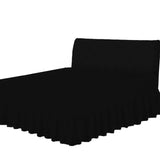 frilled fitted valance sheet black