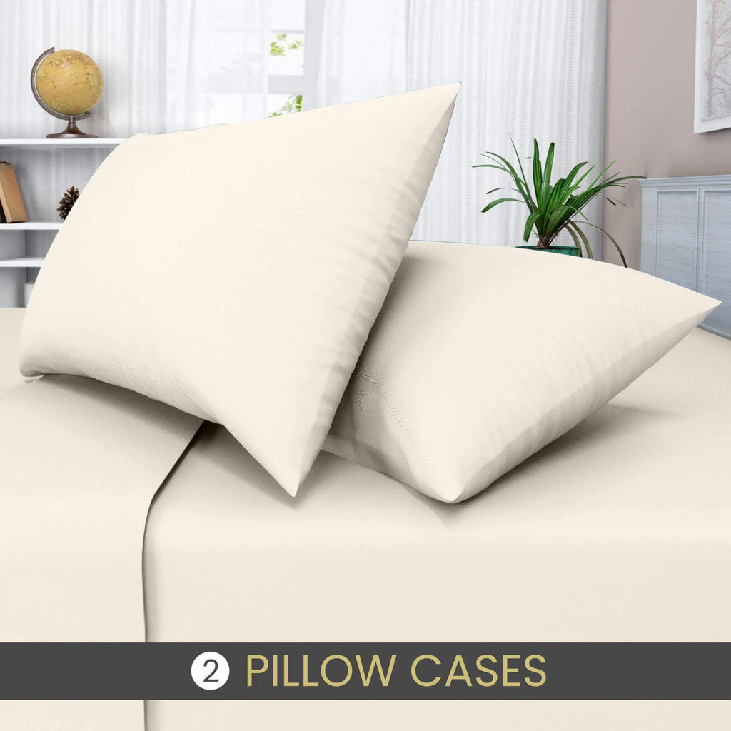 easy care poly cotton pillow cases cream