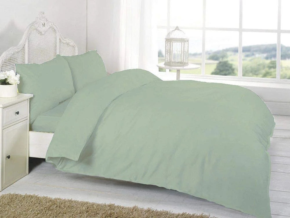 easy care poly cotton duvet cover set duck egg