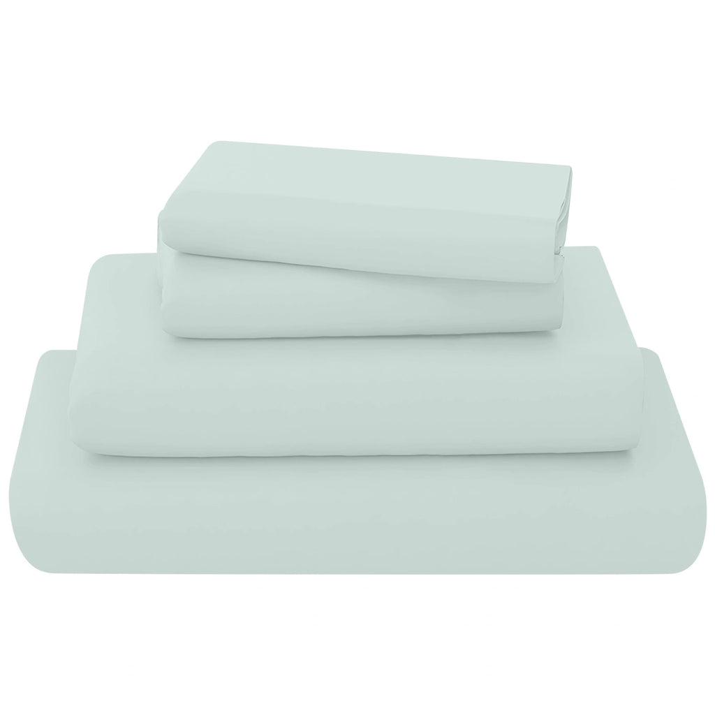 poly cotton sheets set duck egg
