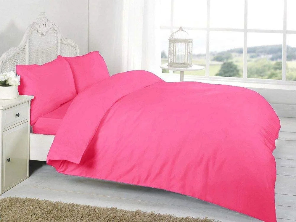easy care poly cotton duvet cover set fuchsia