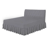 frilled fitted valance sheet grey