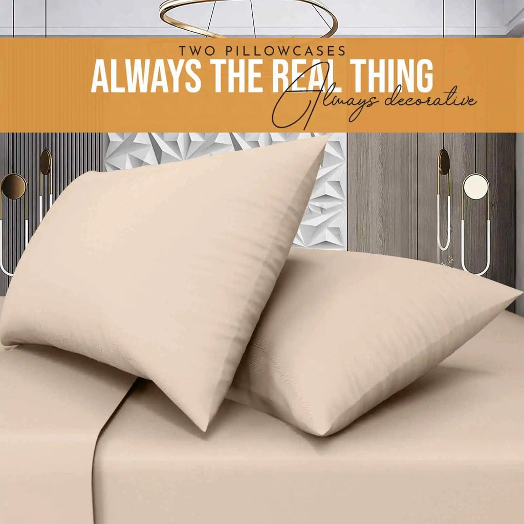 easy iron poly cotton pillow cases latte