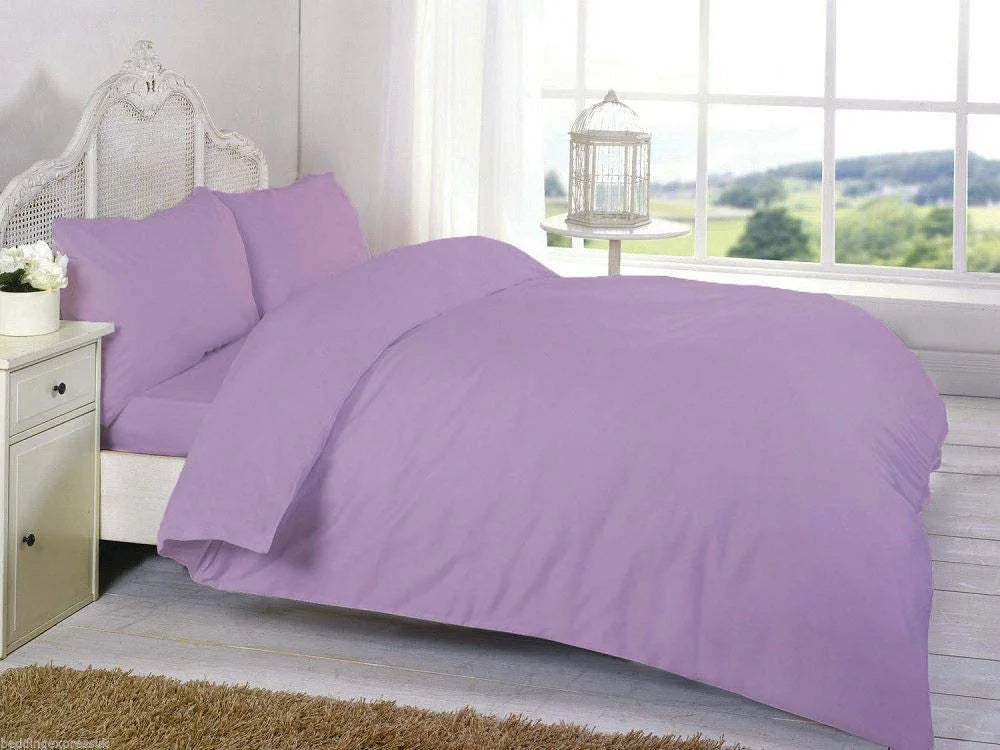 easy care poly cotton duvet cover set lilac