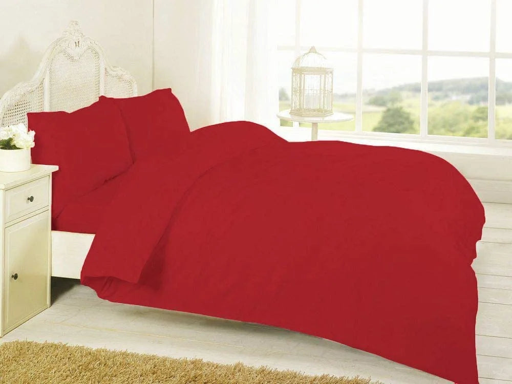 easy care poly cotton duvet cover set red
