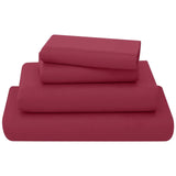 poly cotton sheets set red