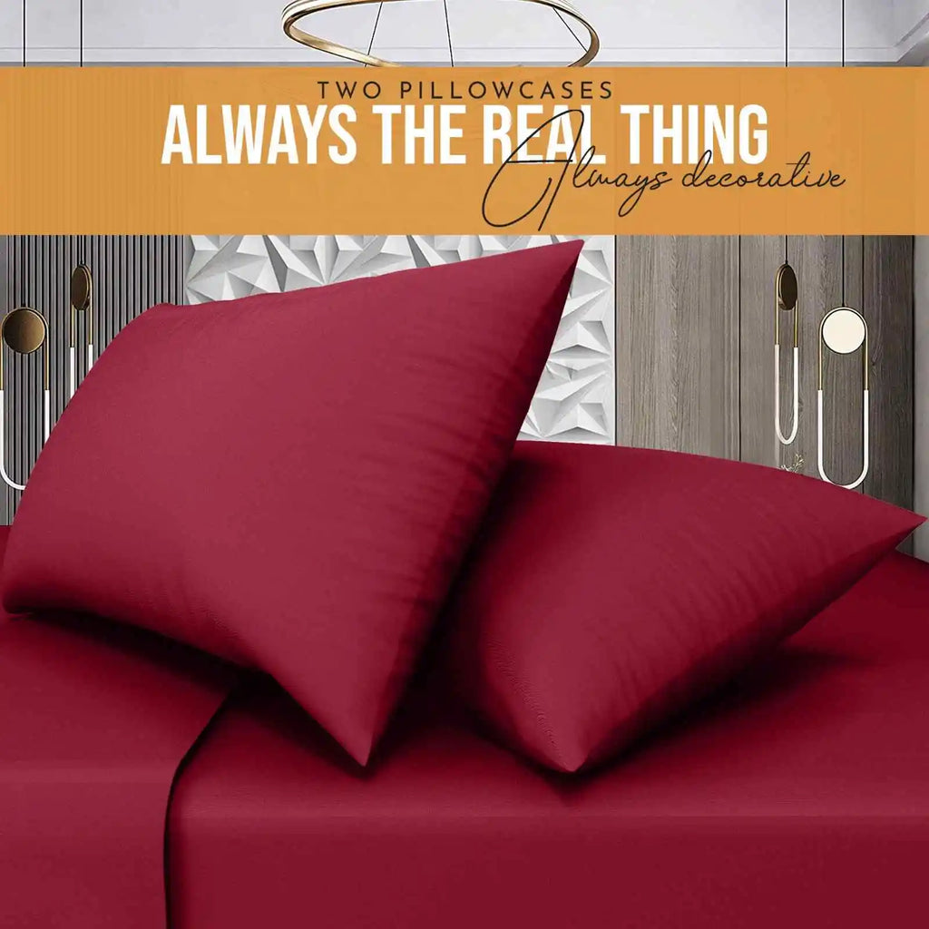 easy iron poly cotton pillow cases red