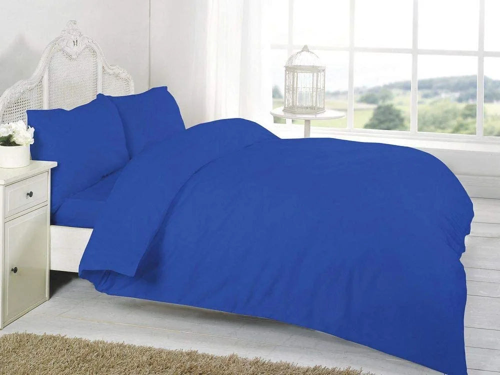 easy care poly cotton duvet cover set royal blue