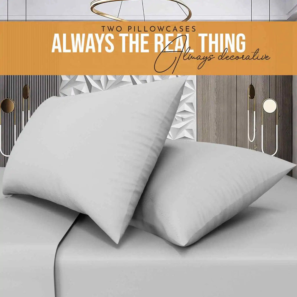 easy iron poly cotton pillow cases silver