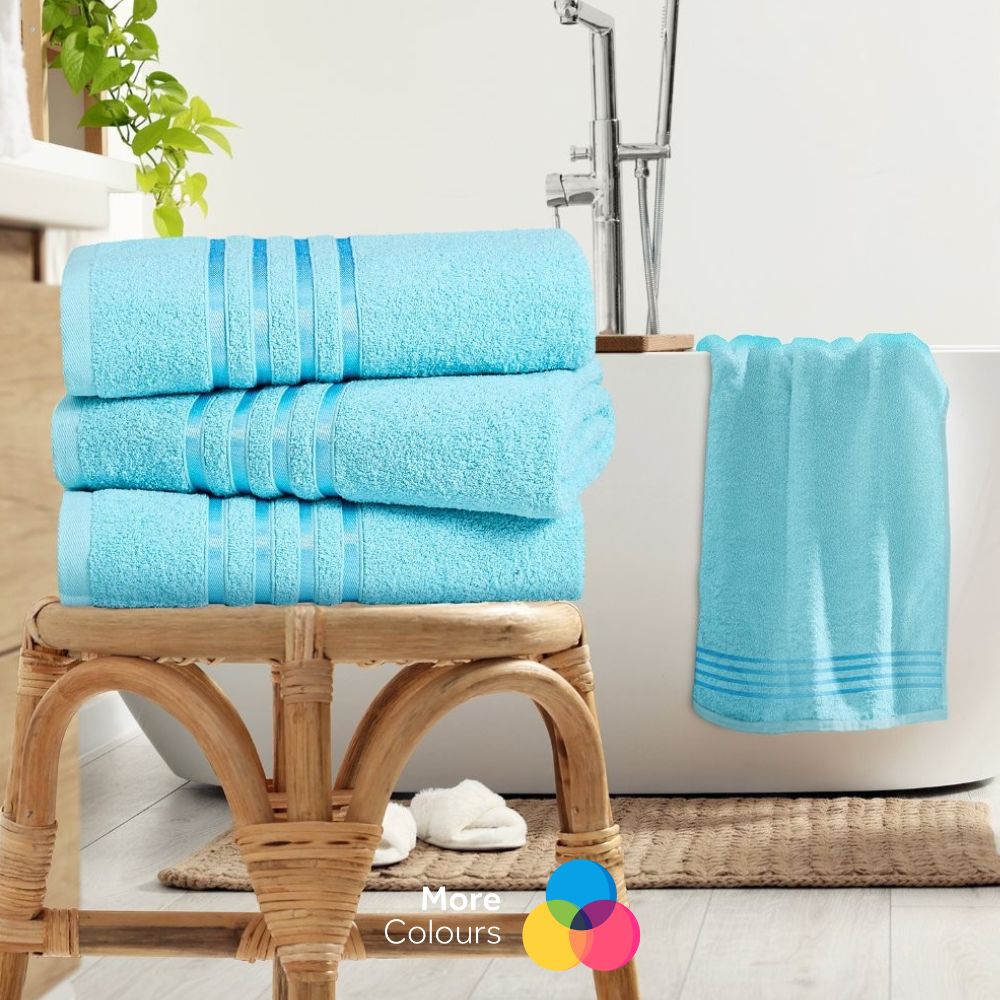 100% Egyptian Cotton Estrella Stripe Towels | 9 Colours | 500 GSM