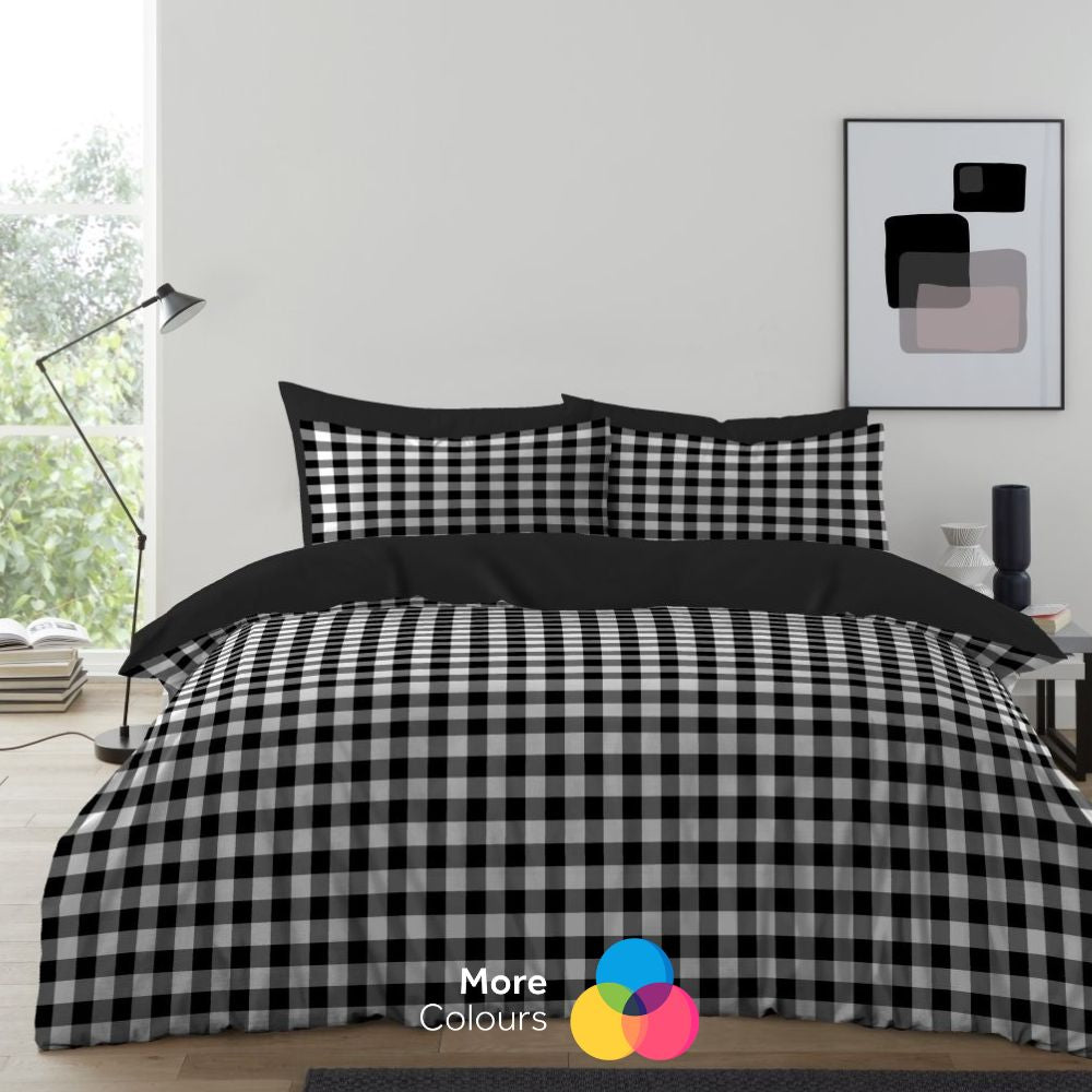 Gingham Moor Printed Duvet Cover Set | 14 Colours