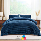 Osum Ribbed Teddy Fleece Duvet Cover Set | 15 Colours