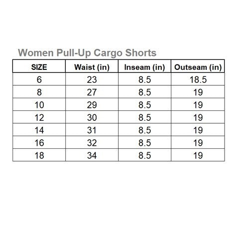 Ladies Cargo Shorts Pull On Turned Hem