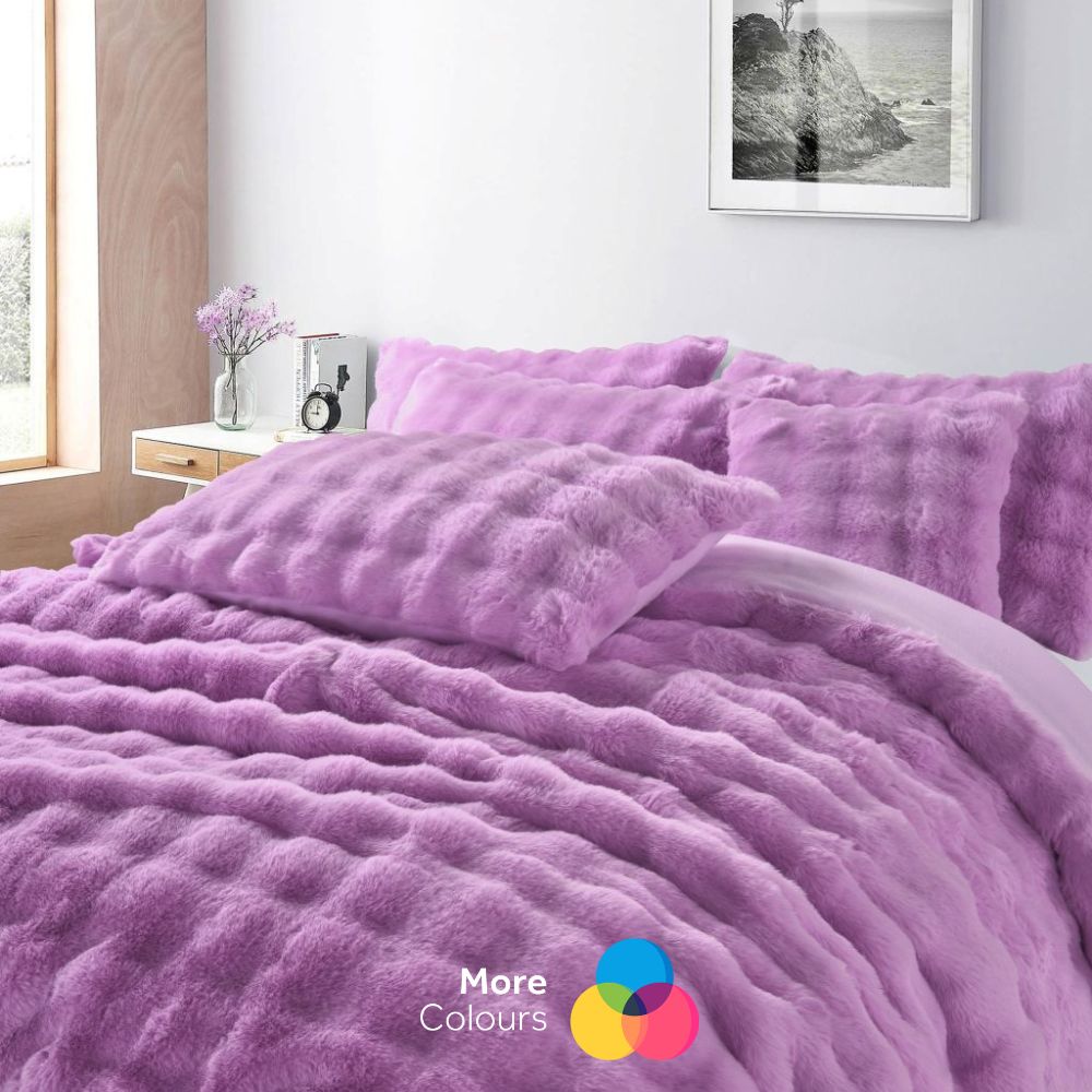 Square Teddy Fleece Duvet Cover Set | 4 Colours