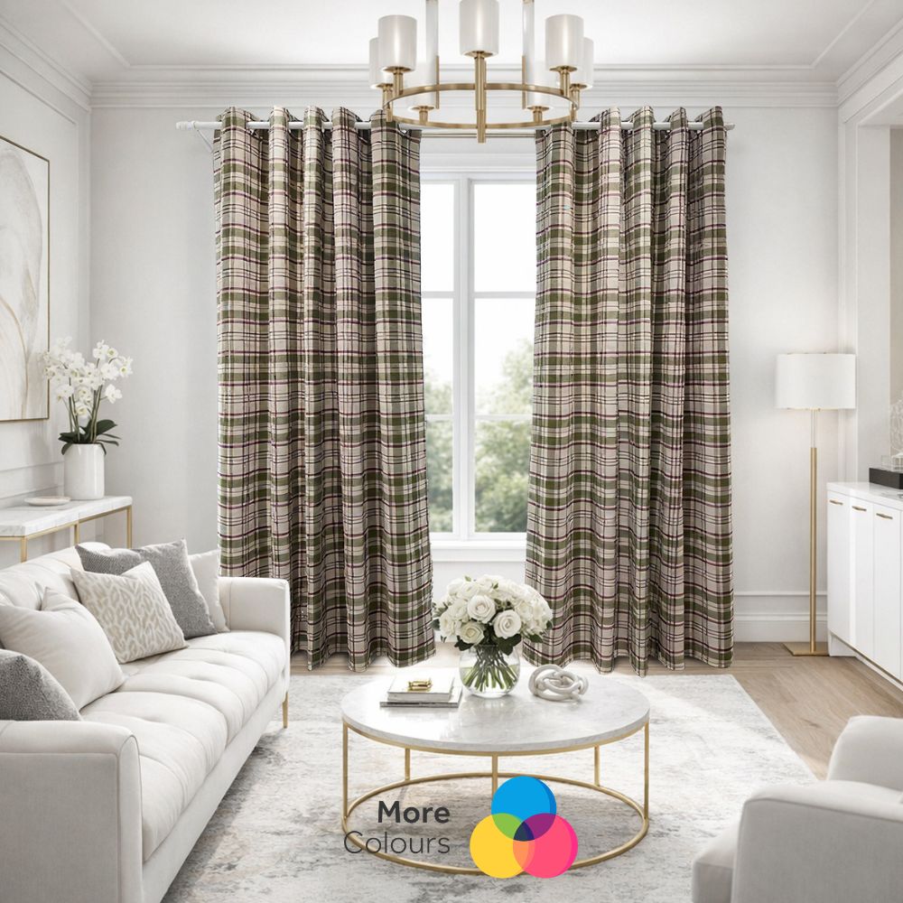 Woven Check Blackout Curtains | 2 Colours