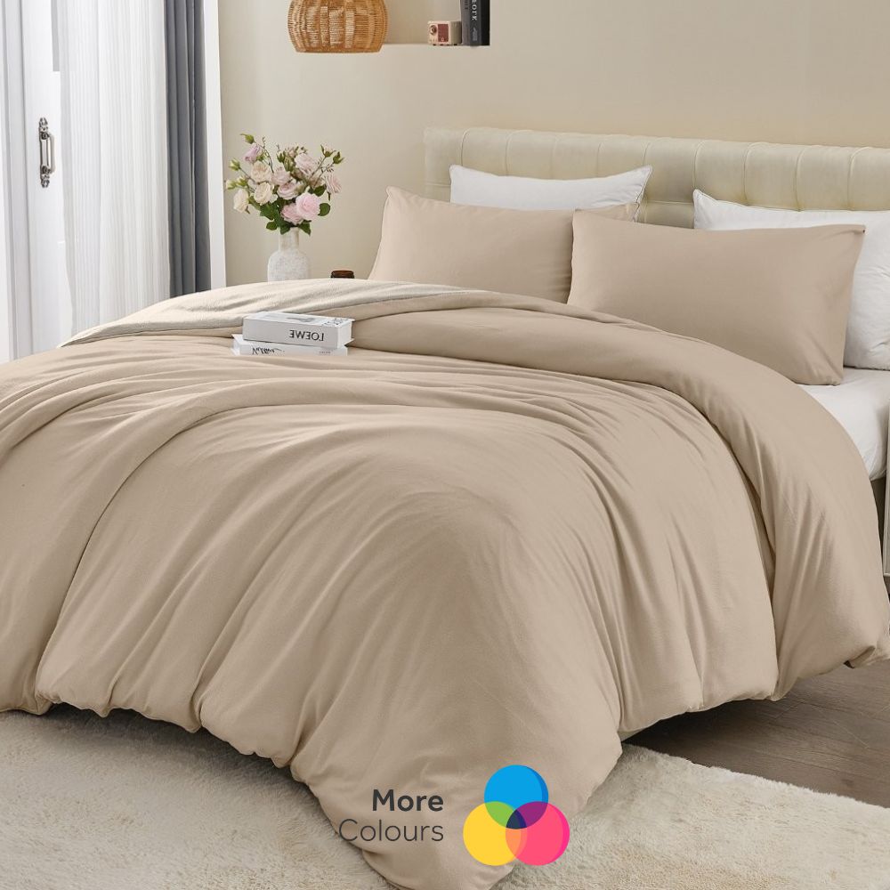 Soft Touch Reversible Plain Duvet Cover Set | 6 Colours