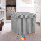Ribbed Ottoman Storage Box | 38 x 38 x 38CM | 5 Colours