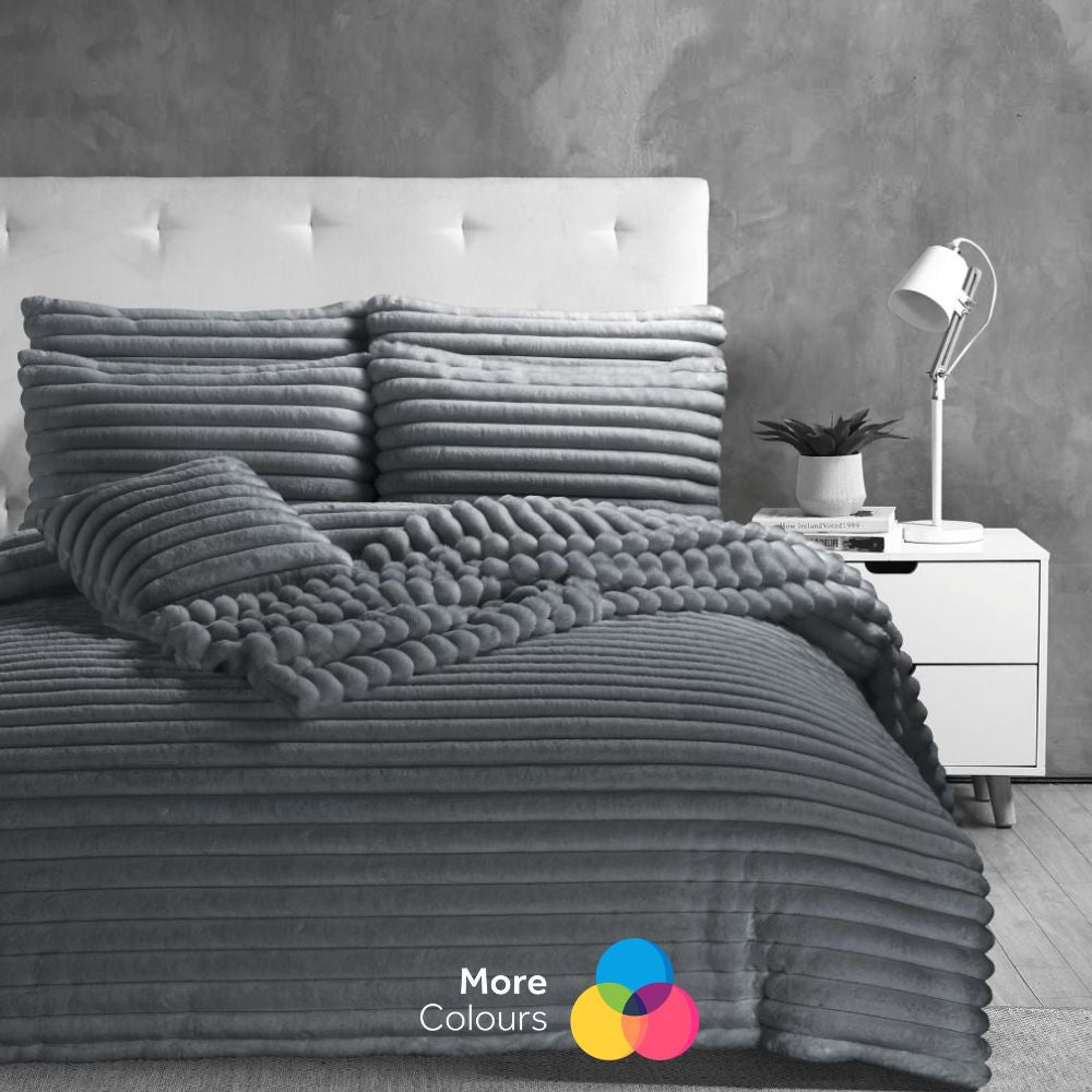Big Cord Teddy Fleece Duvet Cover Set | 4 Colours